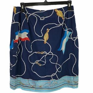 Charter Club Nautical Printed Sailor Wrap Skirt Size 6